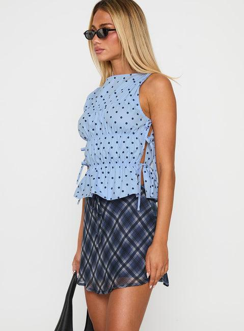 Orellia Mini Skirt Blue Check Product Image