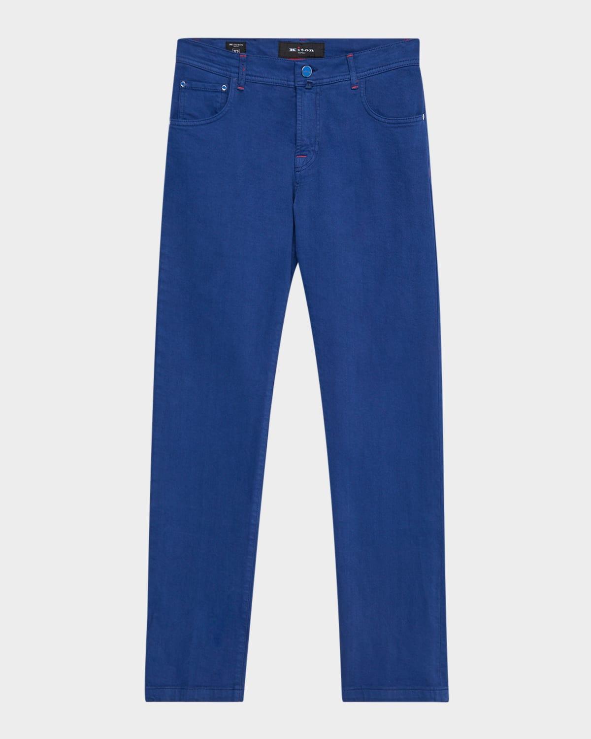 Mens Slim Denim Five-Pocket Pants Product Image