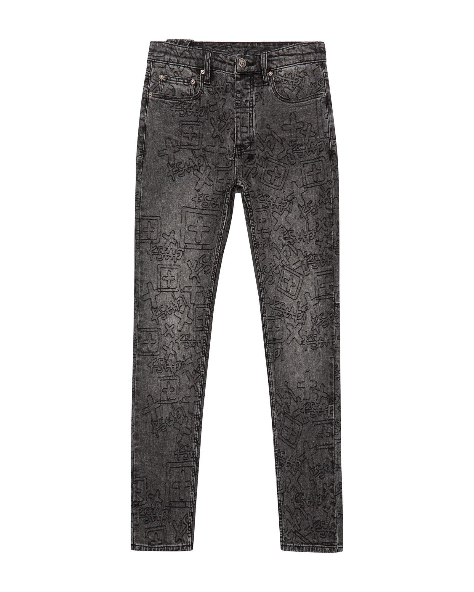 BOX KNIT CREW WASHED BLACK Male Product Image