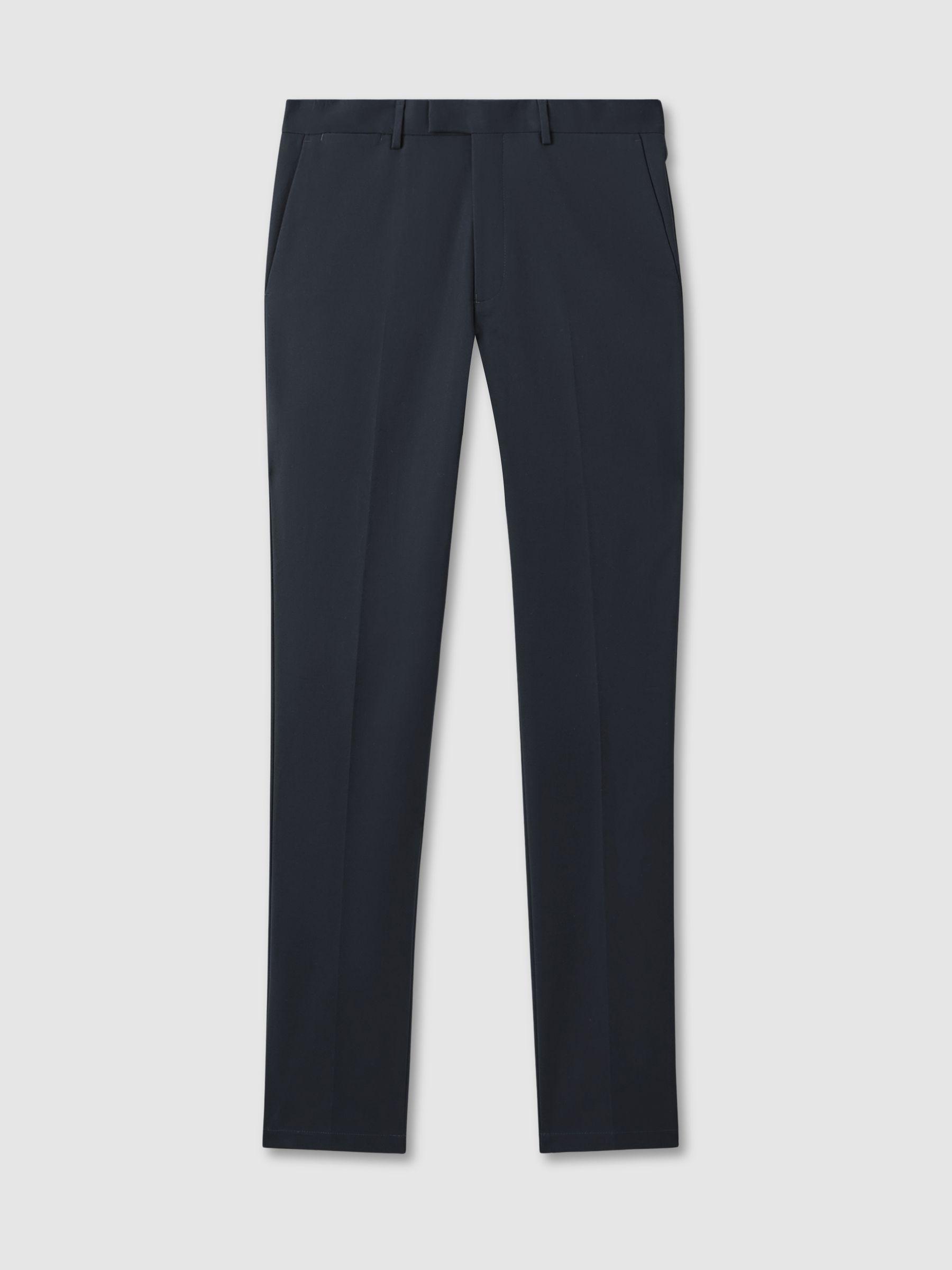 Slim Fit Cotton Blend Chinos in Steel Blue Product Image
