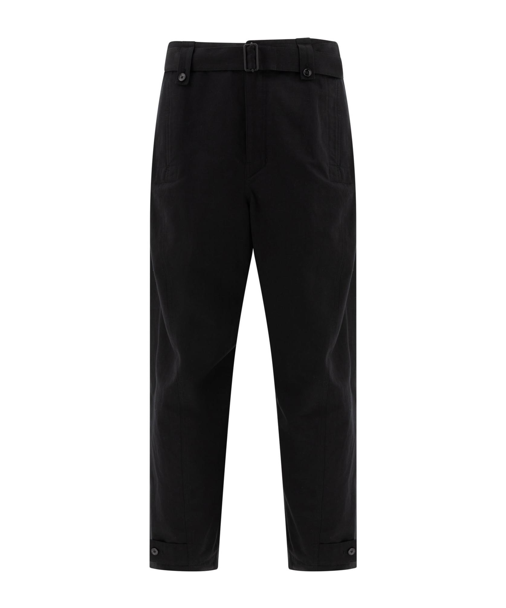 MONCLER Logo Patch Drawstring Trousers In Blue Product Image