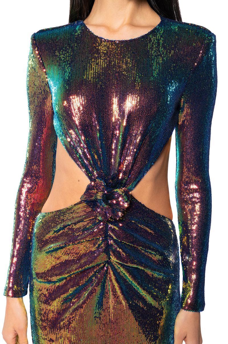 SCARLETT CUT OUT SEQUIN GOWN Product Image