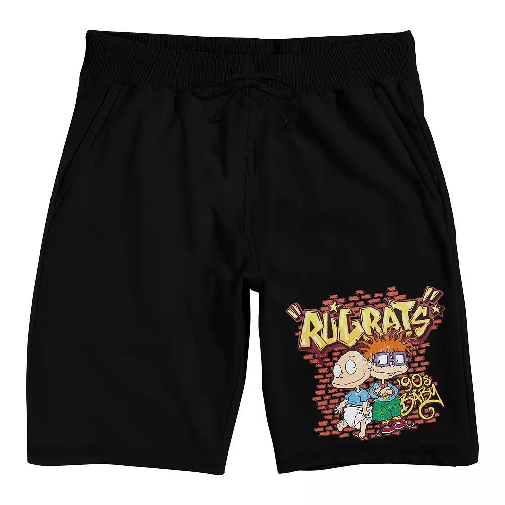 Men's Rugrats 90s Baby Sleep Shorts, Size: Large, Black Product Image