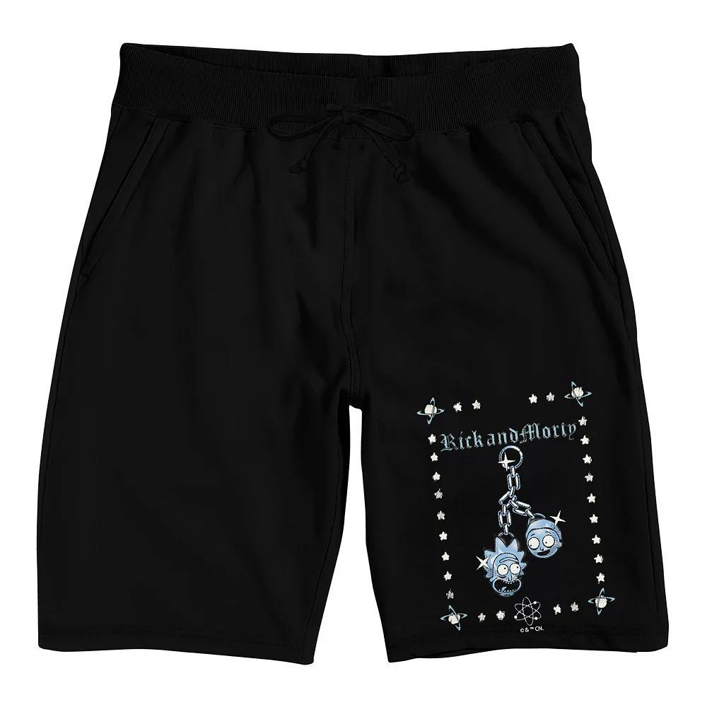 Men's Rick & Morty Dangling Pajama Shorts, Size: Small, Black Product Image