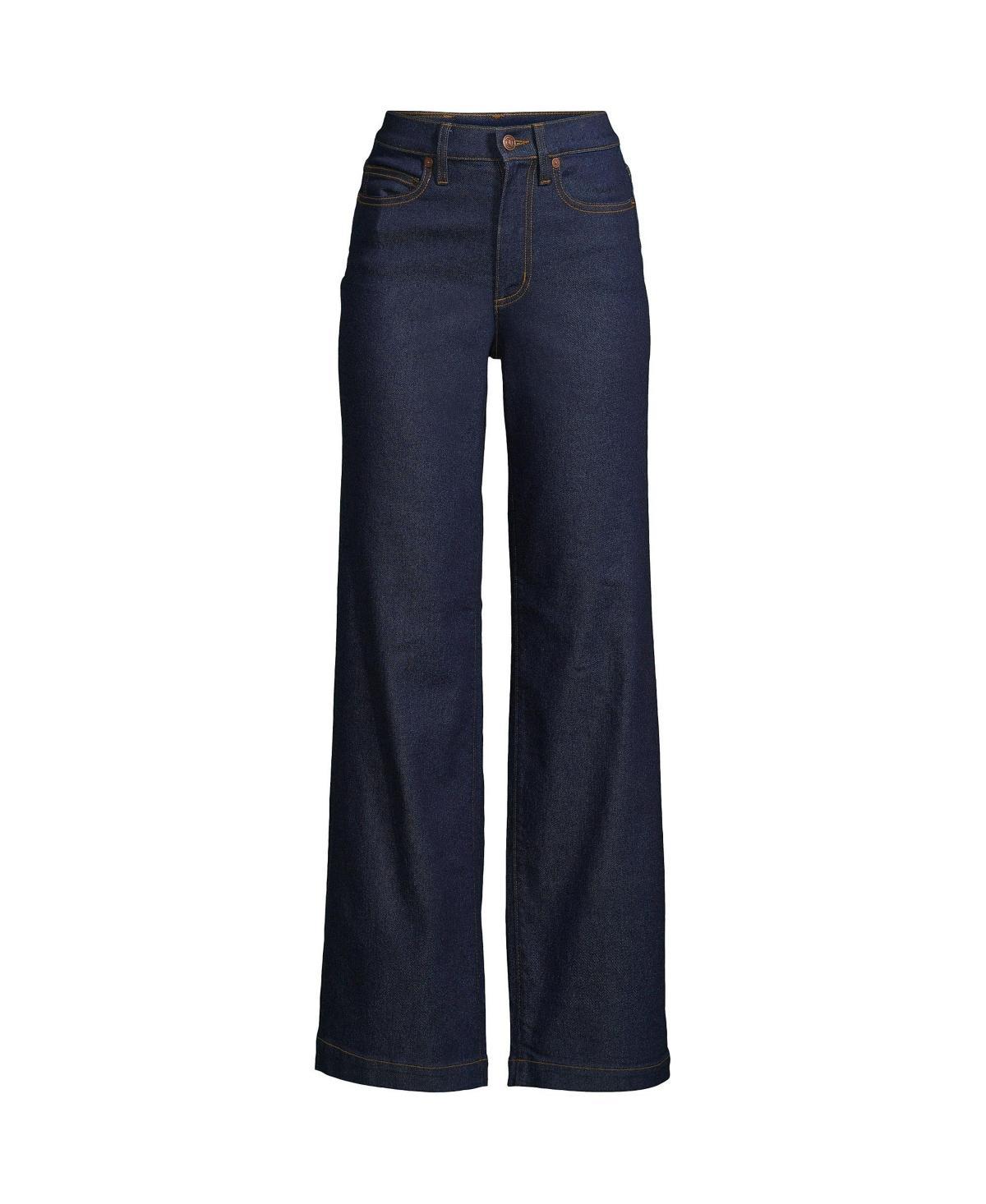 Petite Lands' End Recover High-Rise Wide-Leg Jeans, Women's, Size: 18P 28, River Rinse Product Image