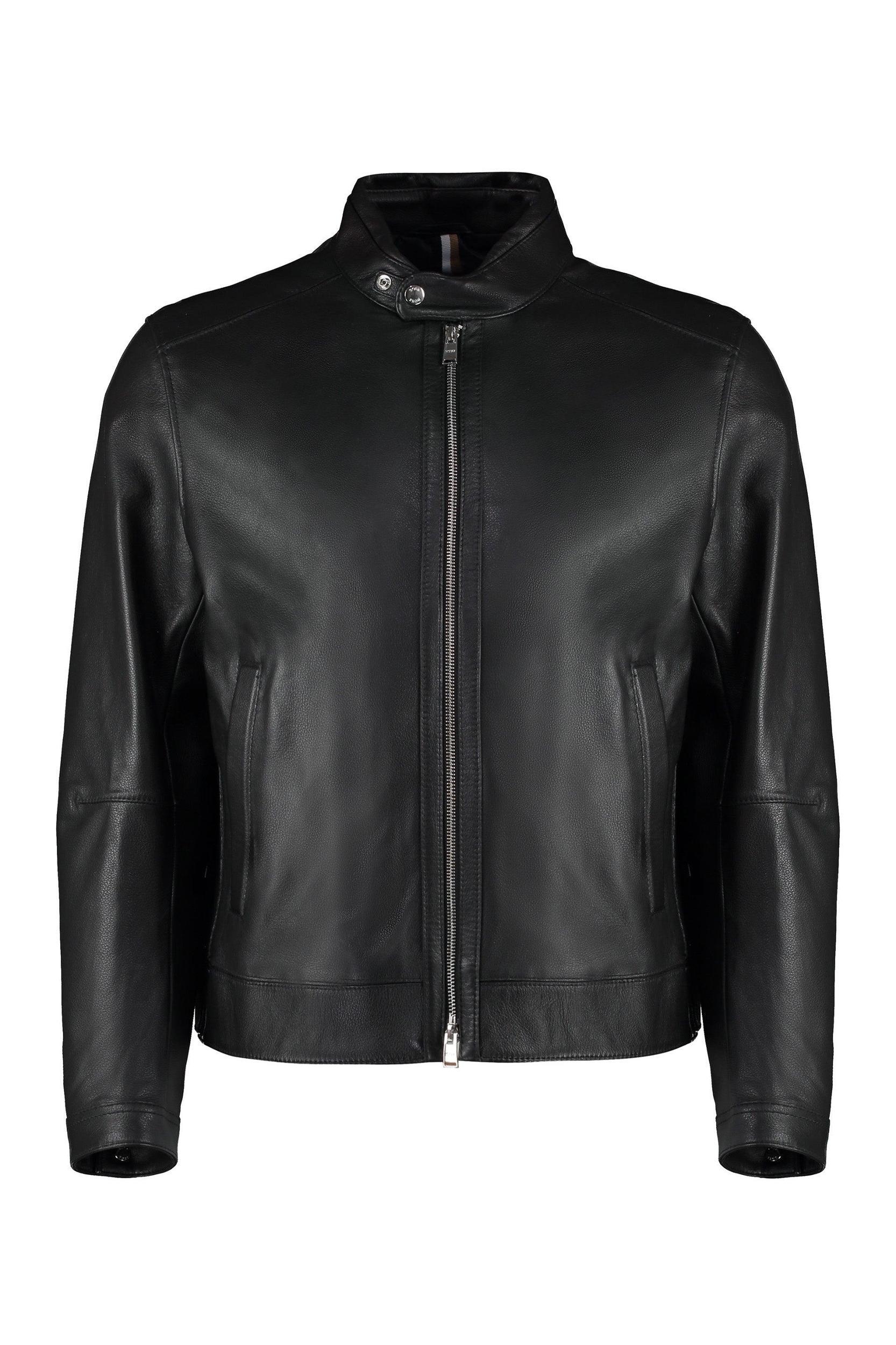HUGO BOSS Boss Lambskin Jacket In Black Product Image