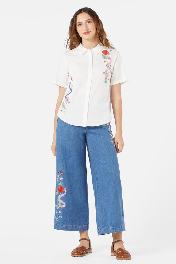 Snake Embroidered Blouse Product Image