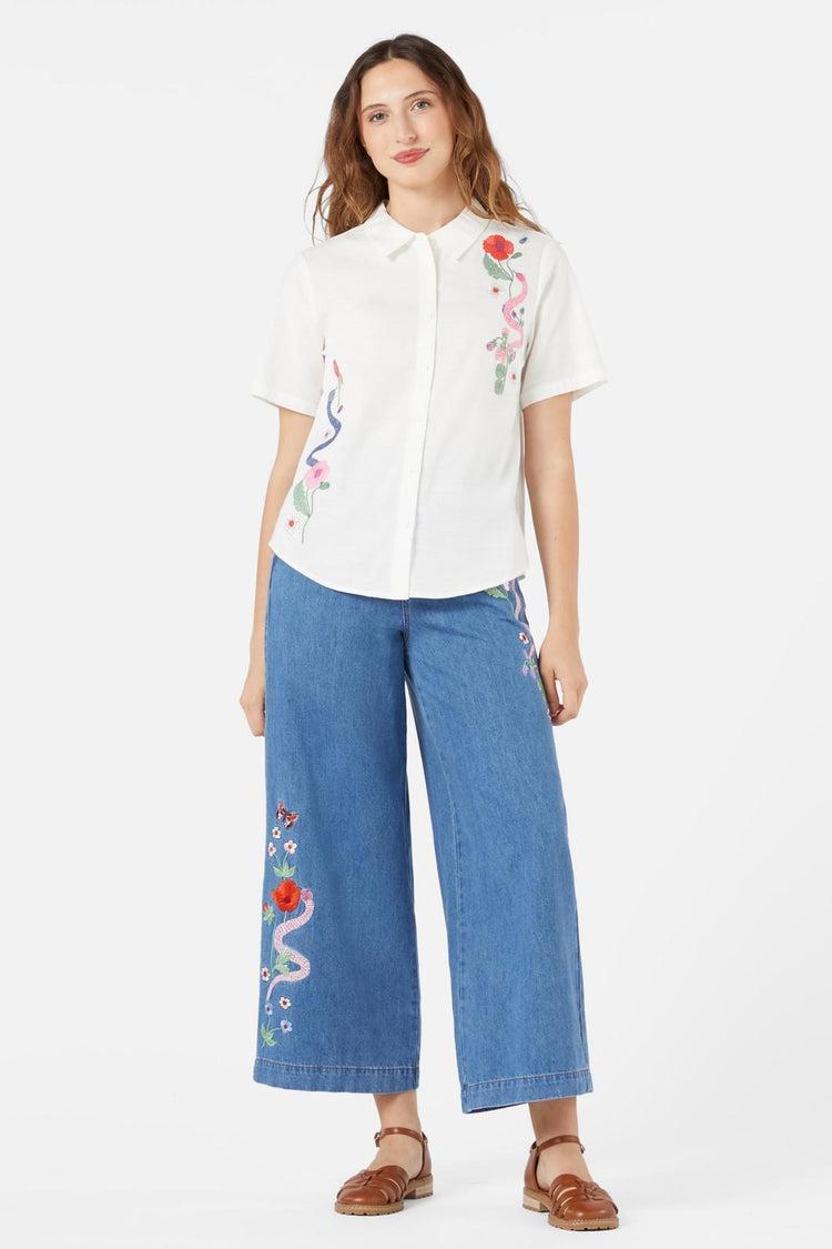 Snake Embroidered Blouse Product Image