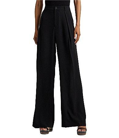 Lauren Ralph Lauren Double-Faced Georgette High Rise Wide Leg Pant Product Image