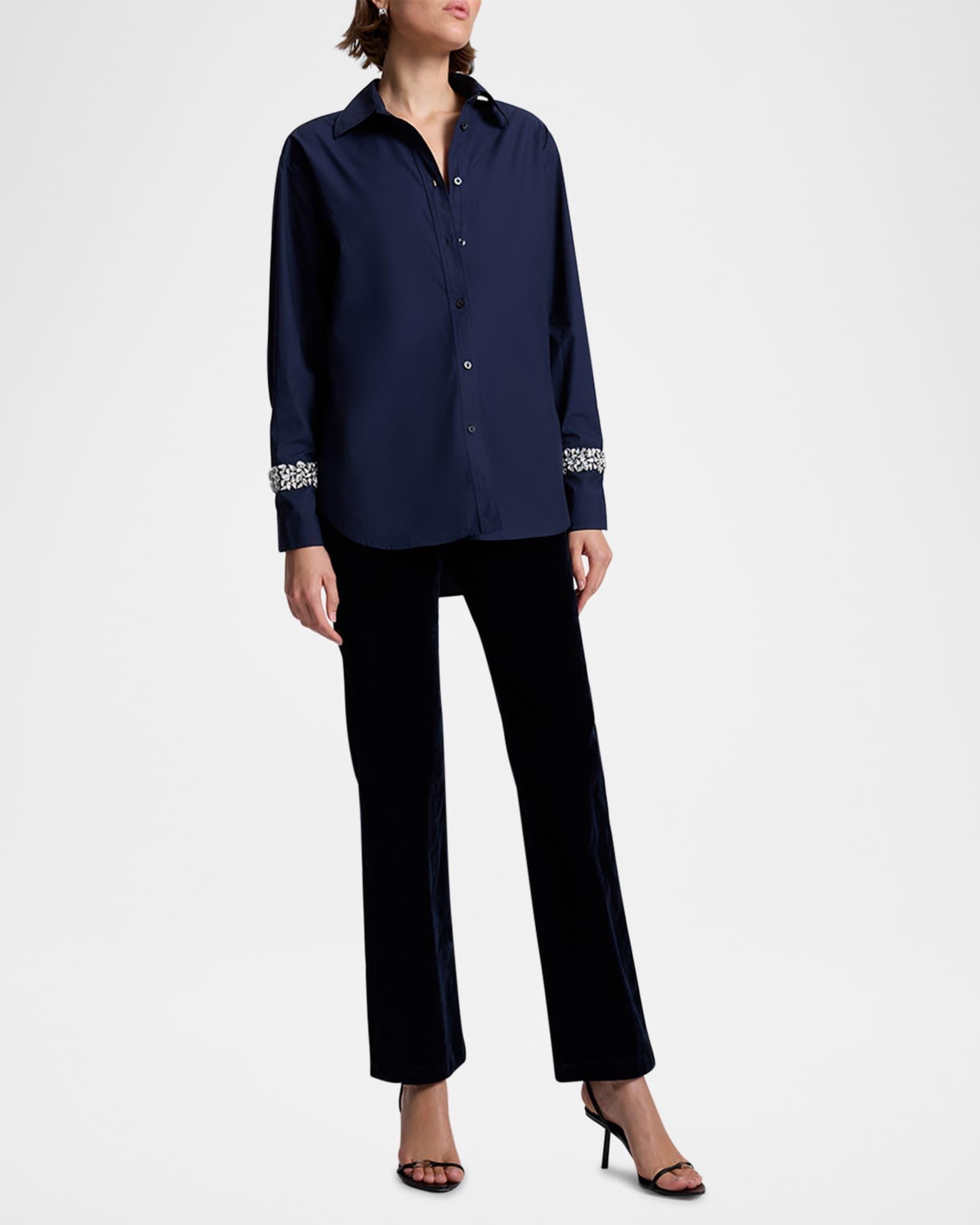Calvin Embellished Button-Front Top Product Image