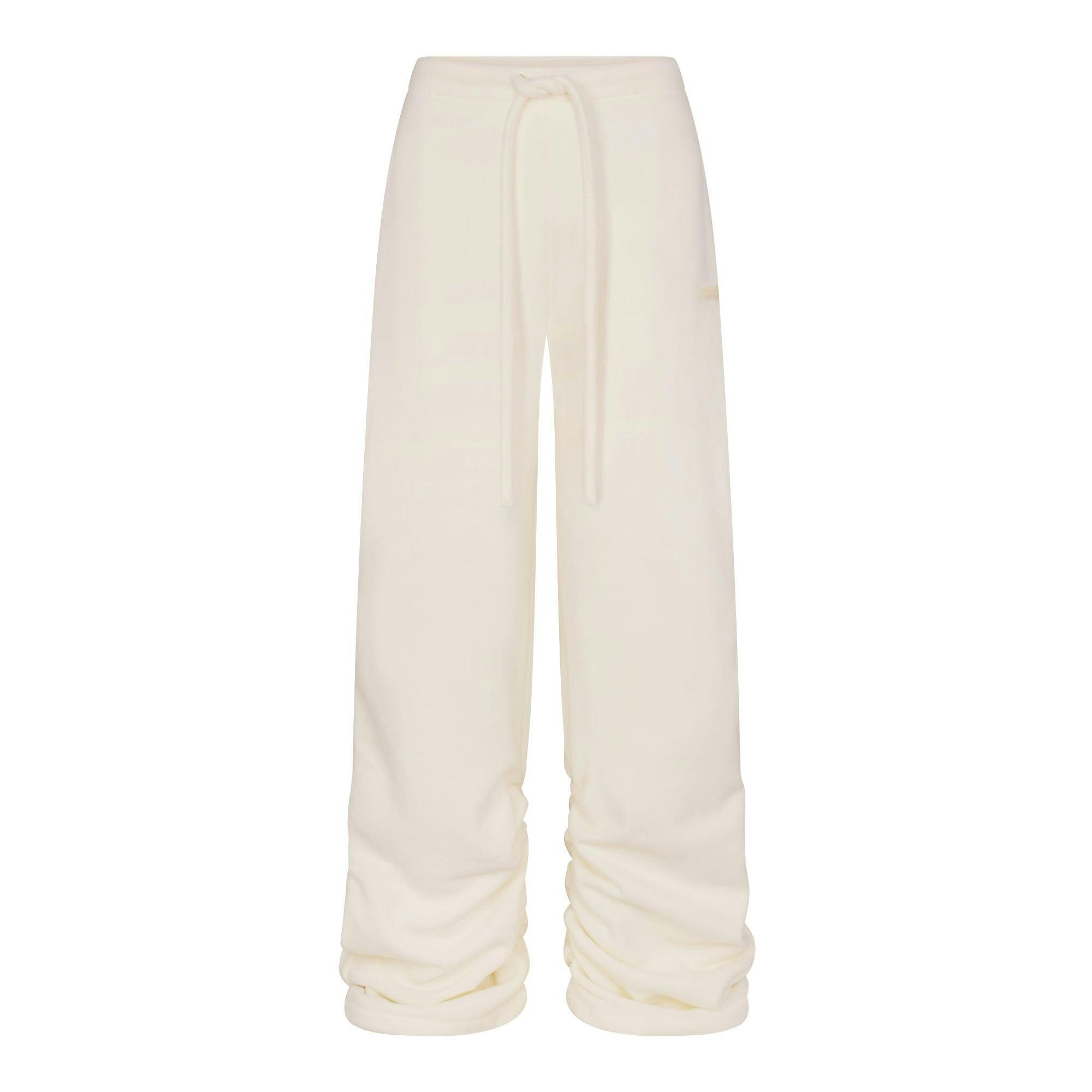 FLEECE LOUNGE OVERSIZED PANT | ECRU Product Image