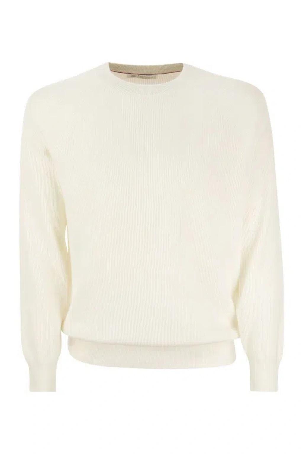 BRUNELLO CUCINELLI Cotton Sweater In Beige Product Image