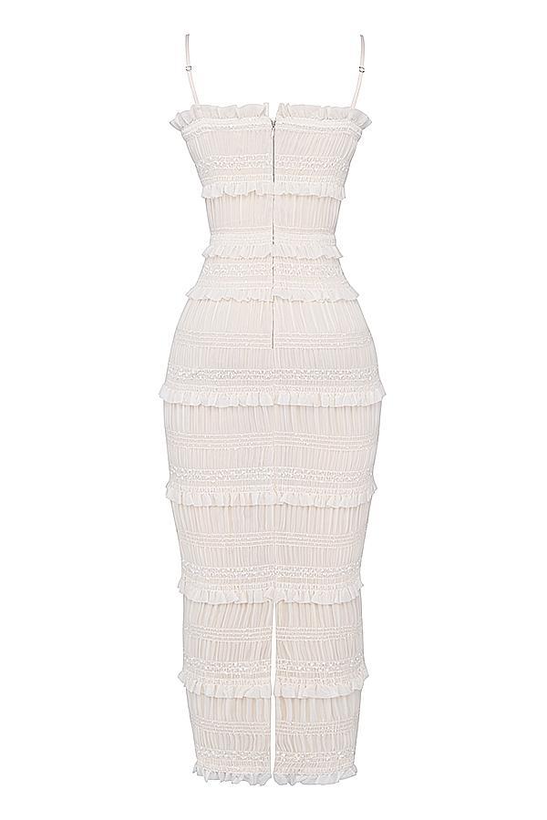 Solana Ivory Sequin Pleat Maxi Dress Product Image