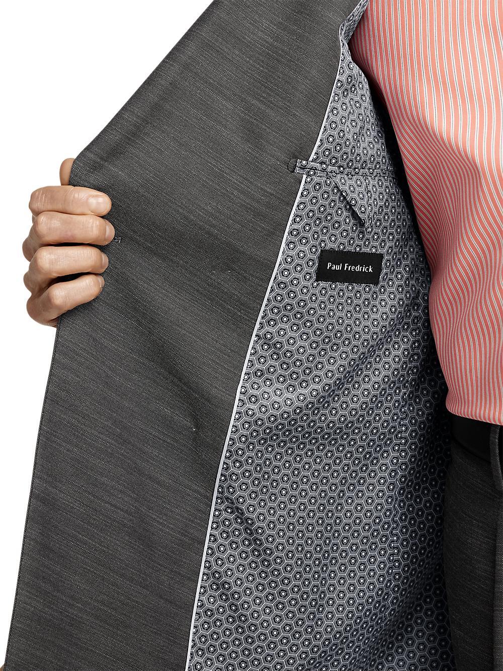 Performance Blend Double Breasted Peak Lapel Suit Jacket - Charcoal Product Image