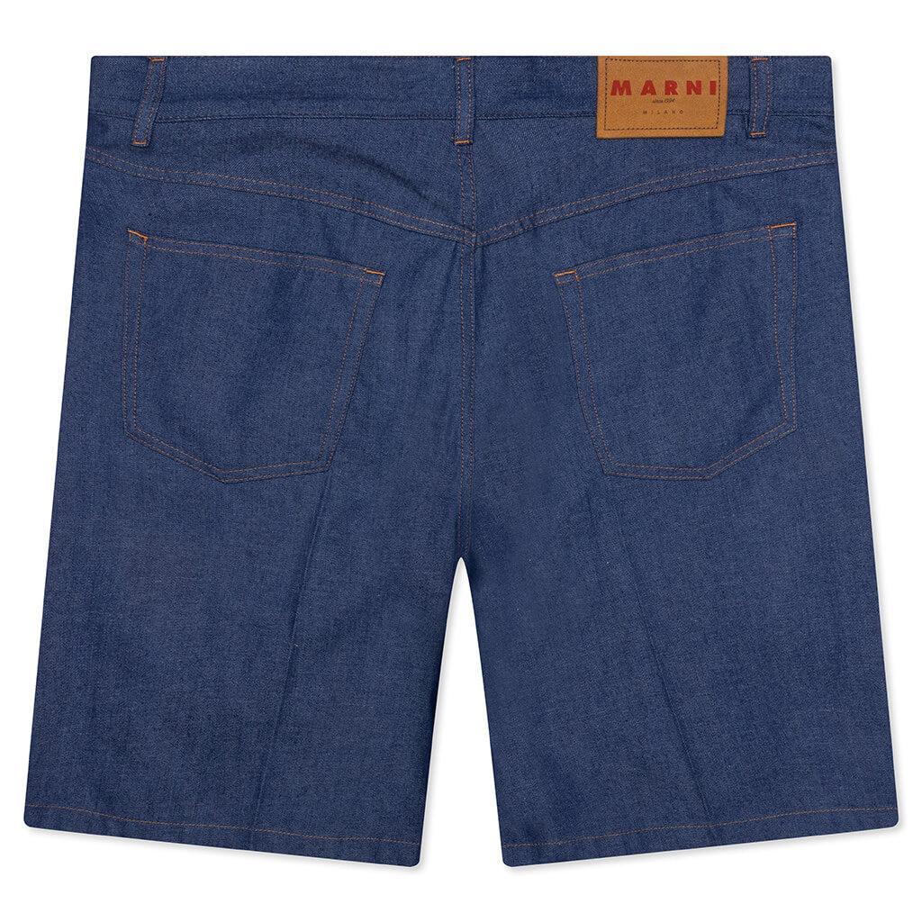 Denim Shorts with Trunakaroo Plaque - Blue Male Product Image
