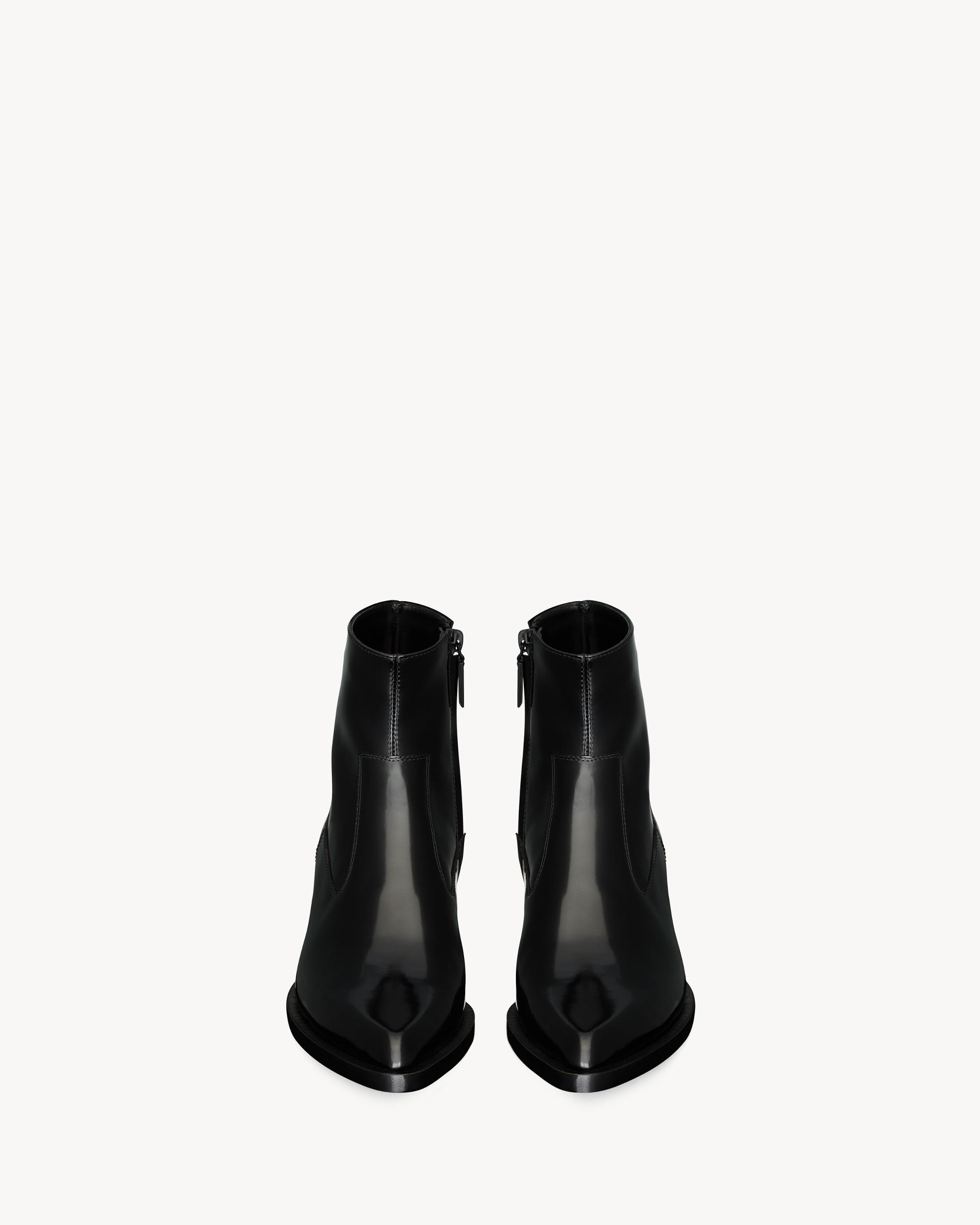 BEAT booties in glazed leather Product Image