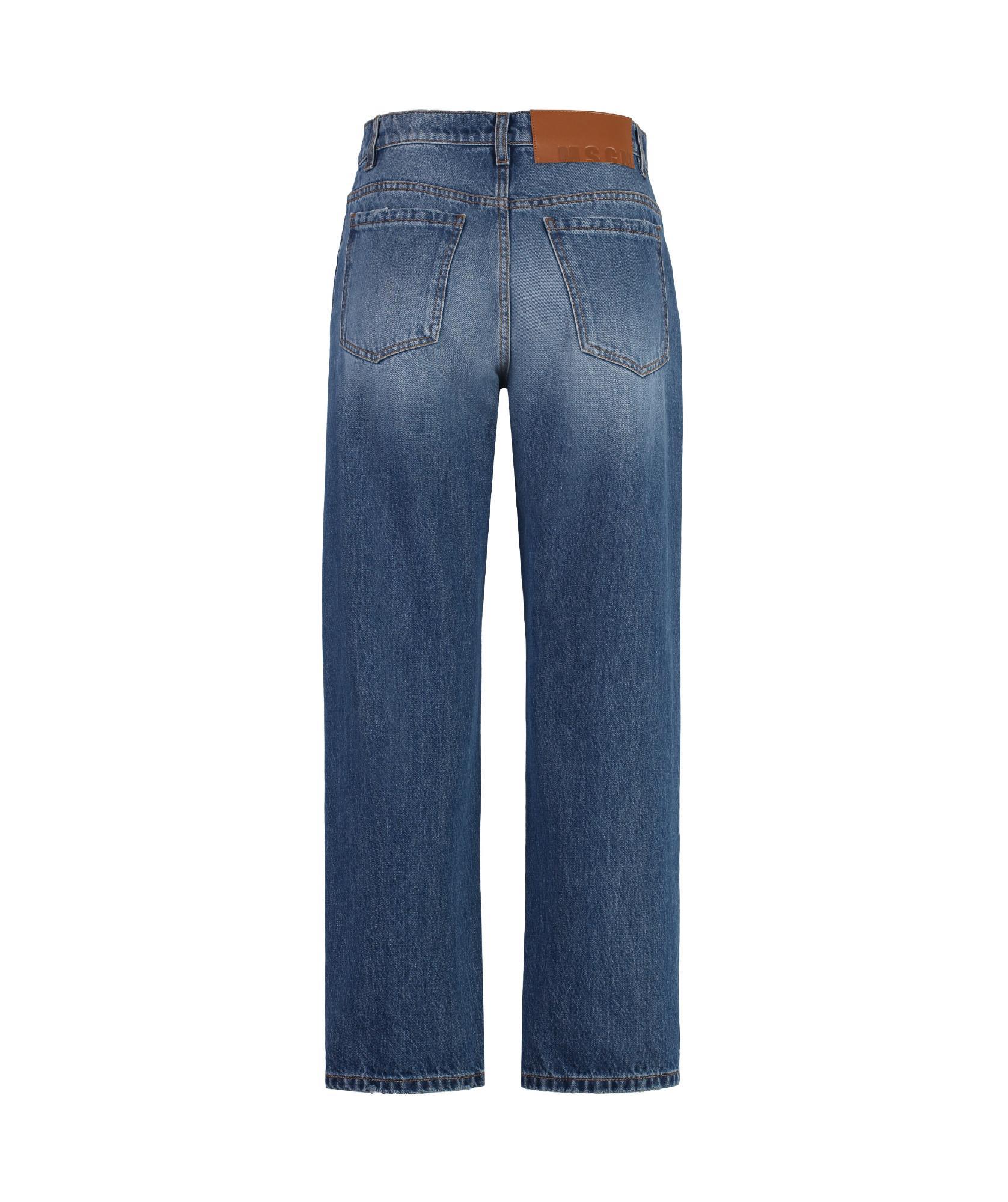 MSGM Cropped Jeans In Navy Product Image
