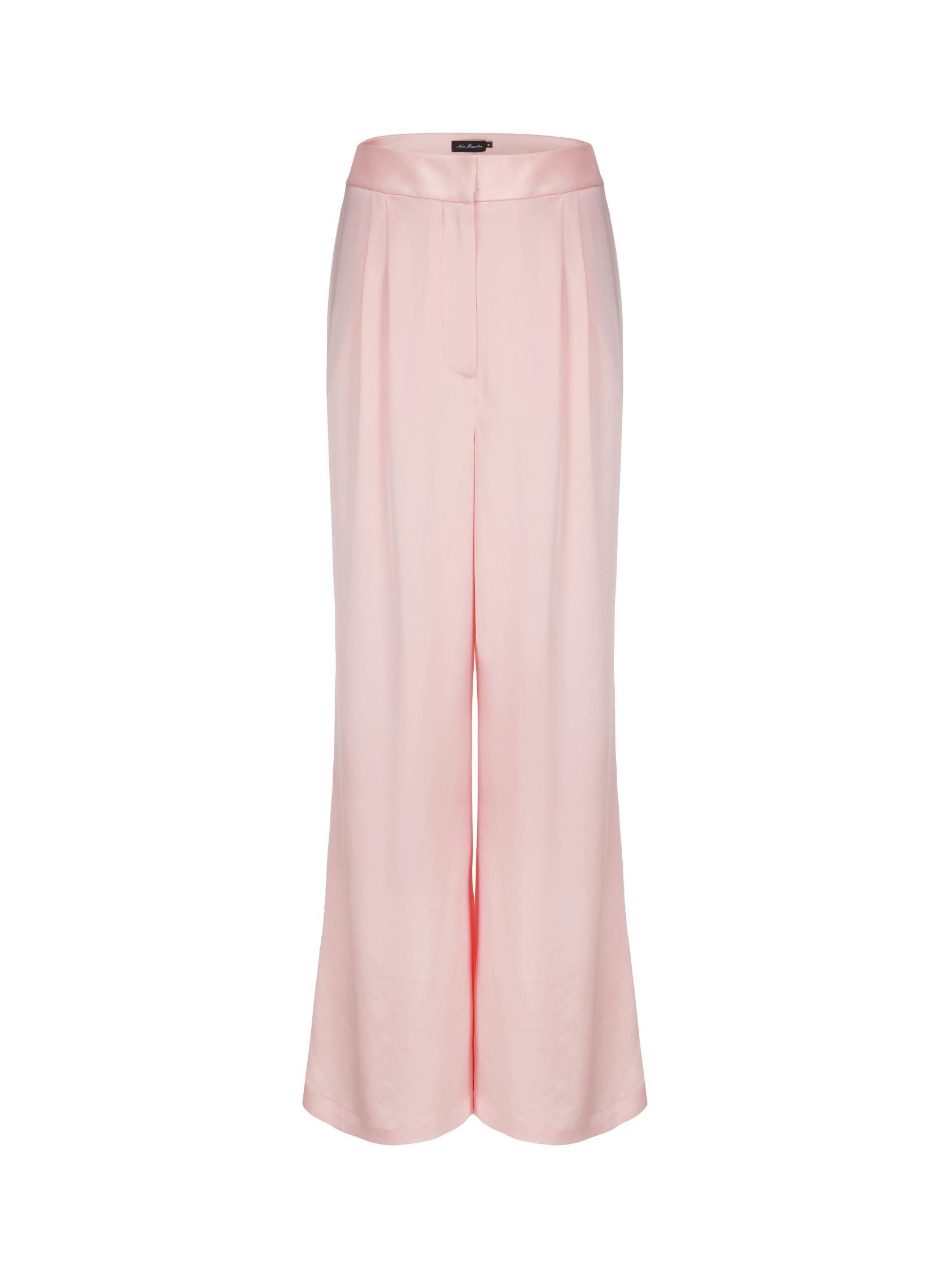 Alexandra Satin Pants (Pink) Product Image