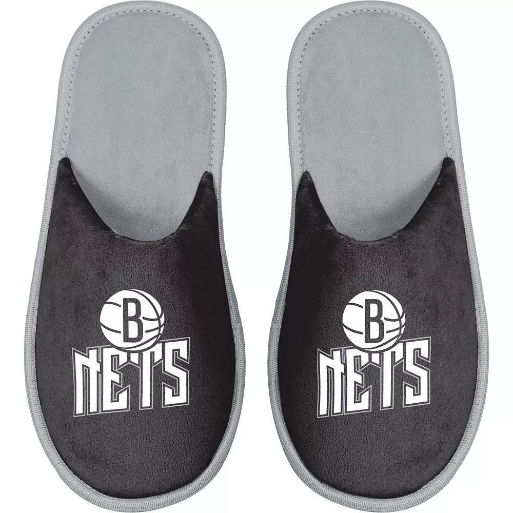 Men's FOCO Brooklyn Nets Scuff Slide Slippers, Size: Medium, Black Product Image