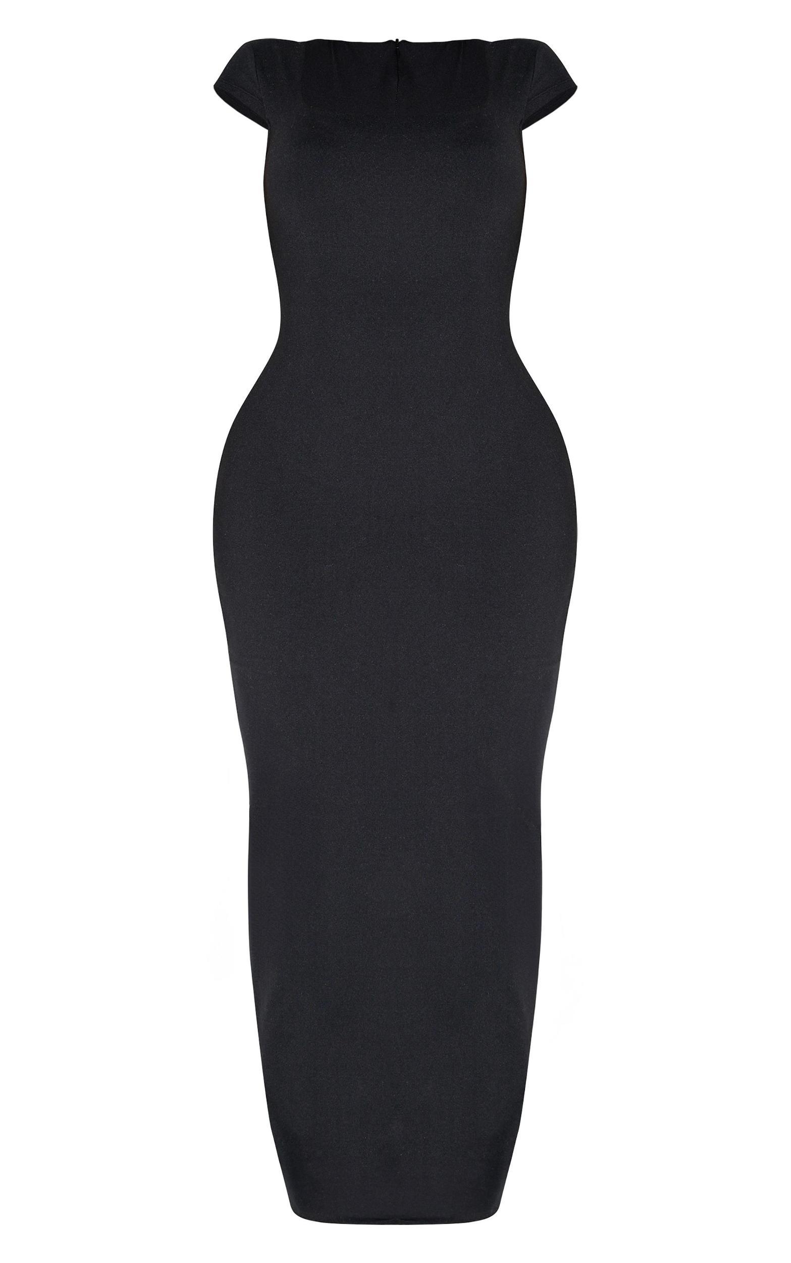 Shape Black Built In Shapewear Sculpt Square Neck Maxi Dress Product Image