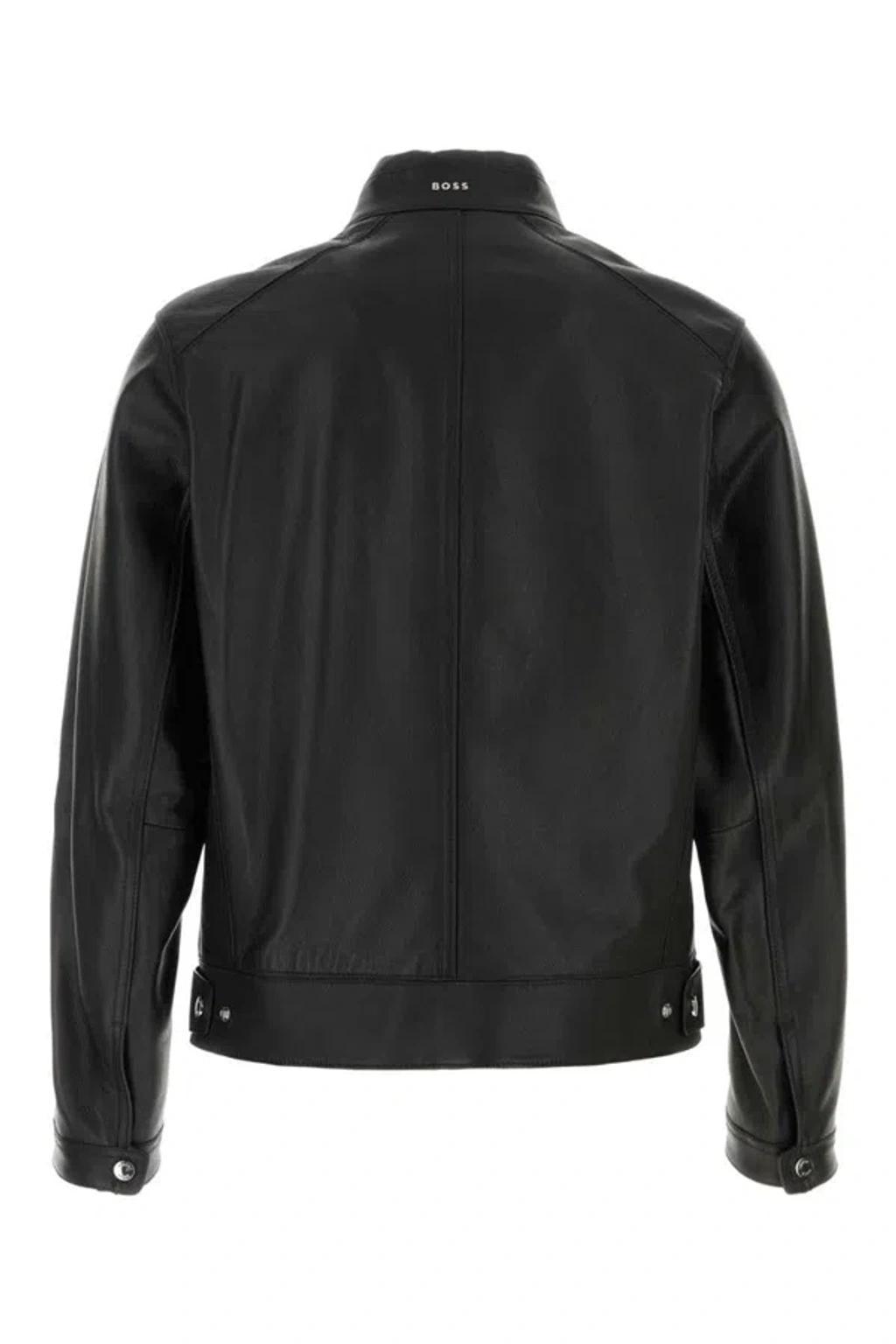 HUGO BOSS Boss Lambskin Jacket In Black Product Image