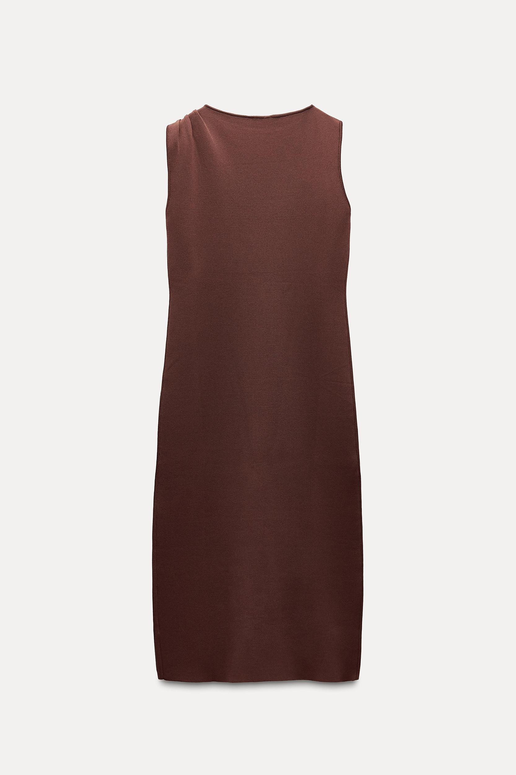 KNIT MIDI DRESS WITH GOLDEN APPLIQUÉ Product Image