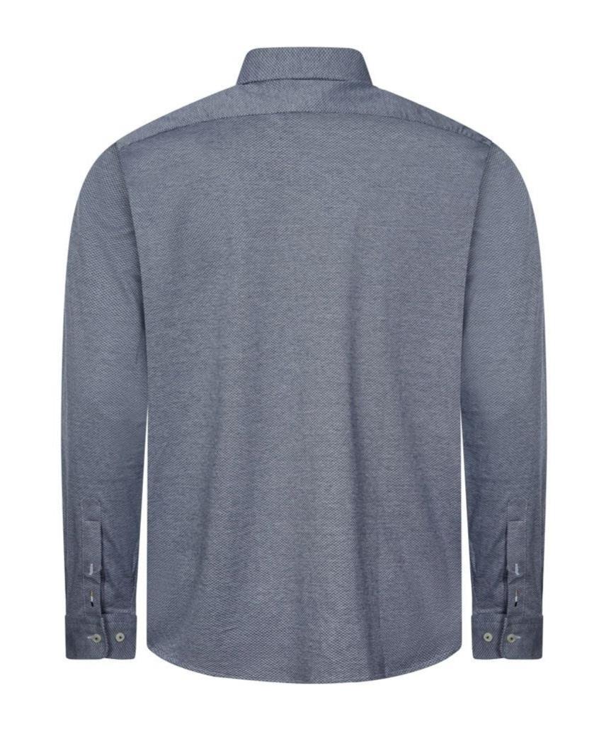 HUGO BOSS Geometric-pattern Cotton Shirt In Gray Product Image