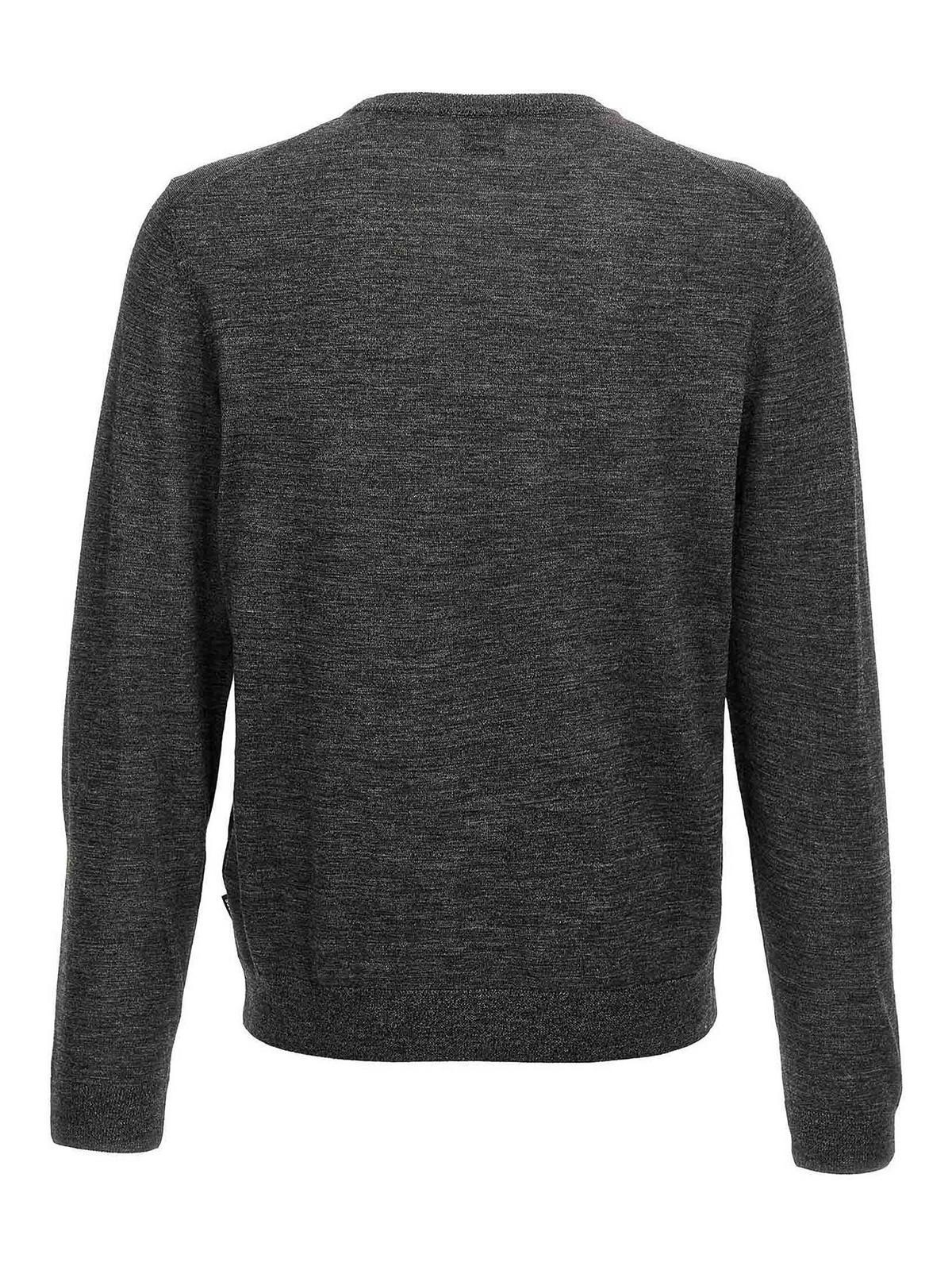 HUGO BOSS Kaschmirpullover Mit Rundem Ausschnitt In Gray Product Image