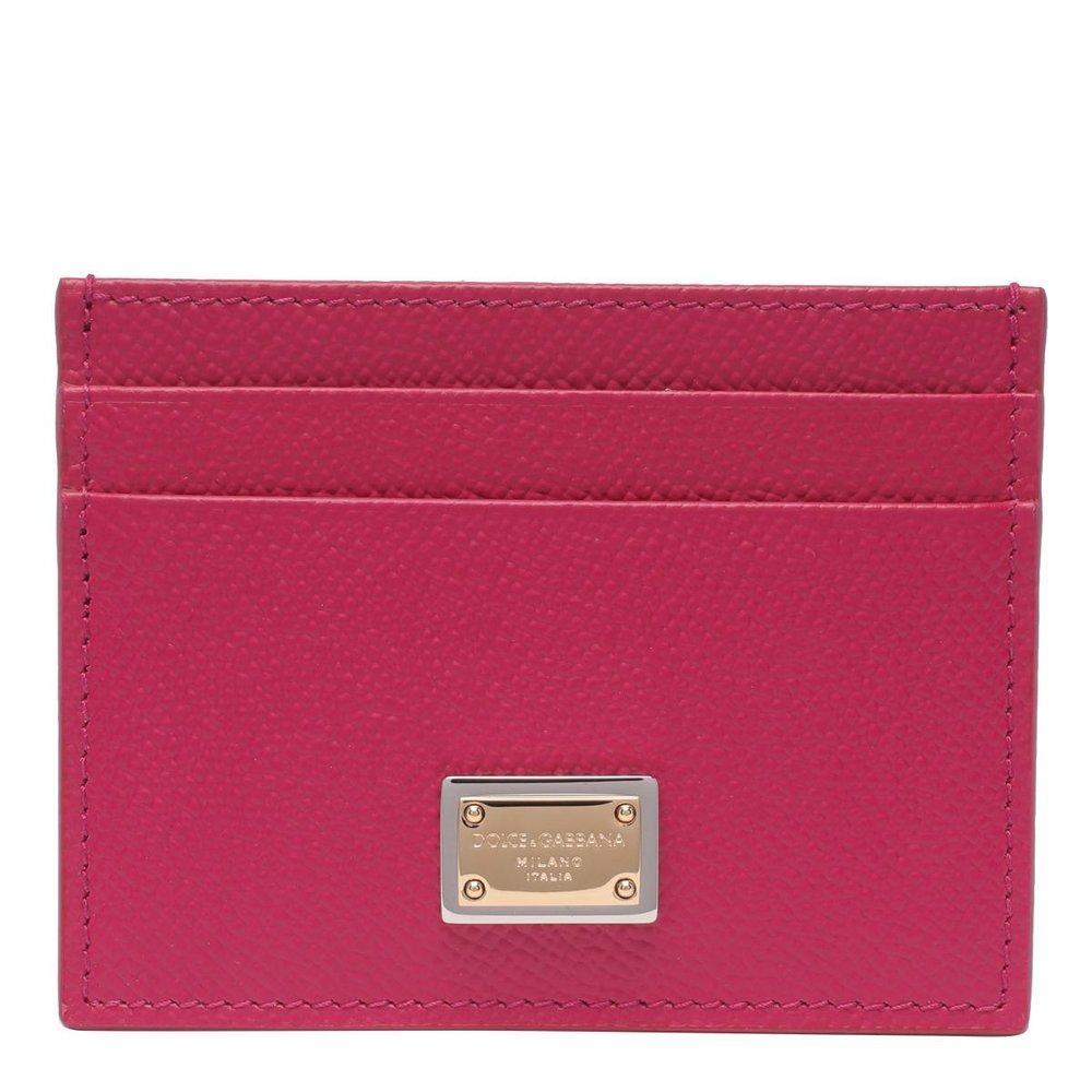 DOLCE & GABBANA Logo Plaque Card Holder In Pink Product Image