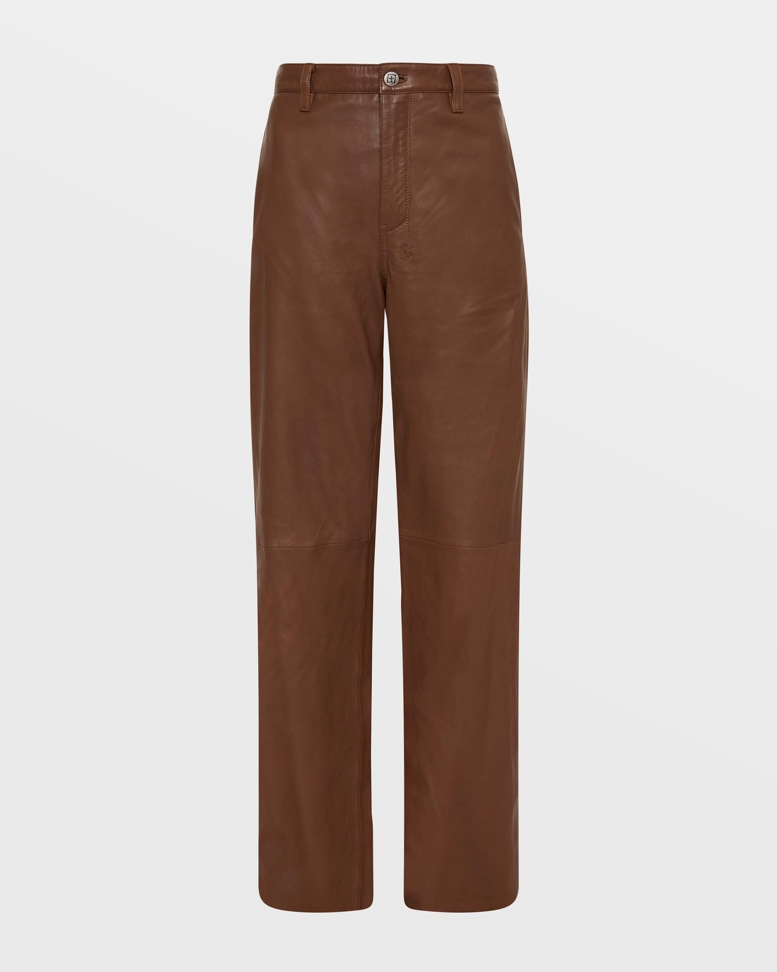 CROSSIN LEATHER TROUSER CHOC Female Product Image