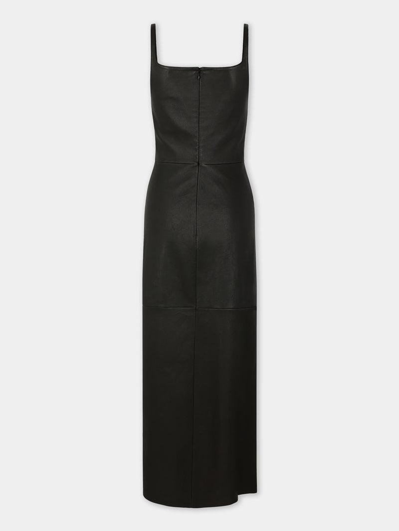 DRAPED MIDI DRESS IN LEATHER Product Image