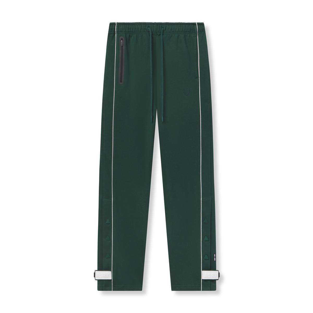 0998. Herringbone Terry Snap Button Sweats - Forest Green Product Image