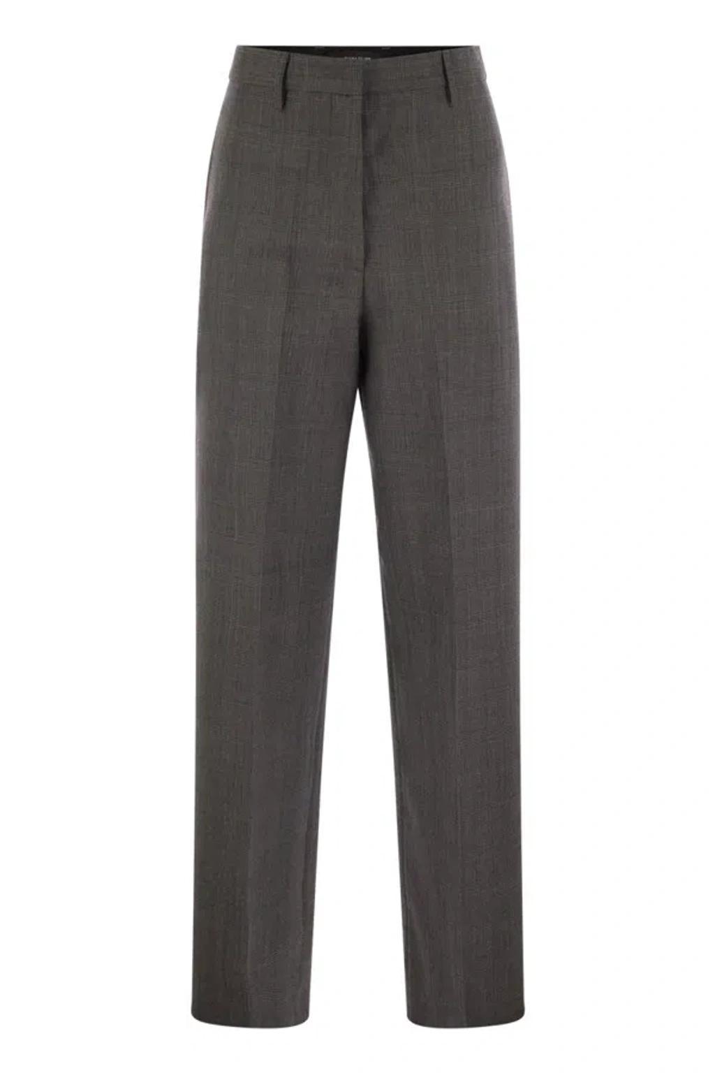 FABIANA FILIPPI Check-pattern Tailored Trousers In Gray Product Image