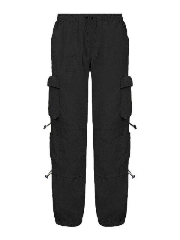 Size Friendly Pocket Drawstring Parachute Cargo Pants Product Image
