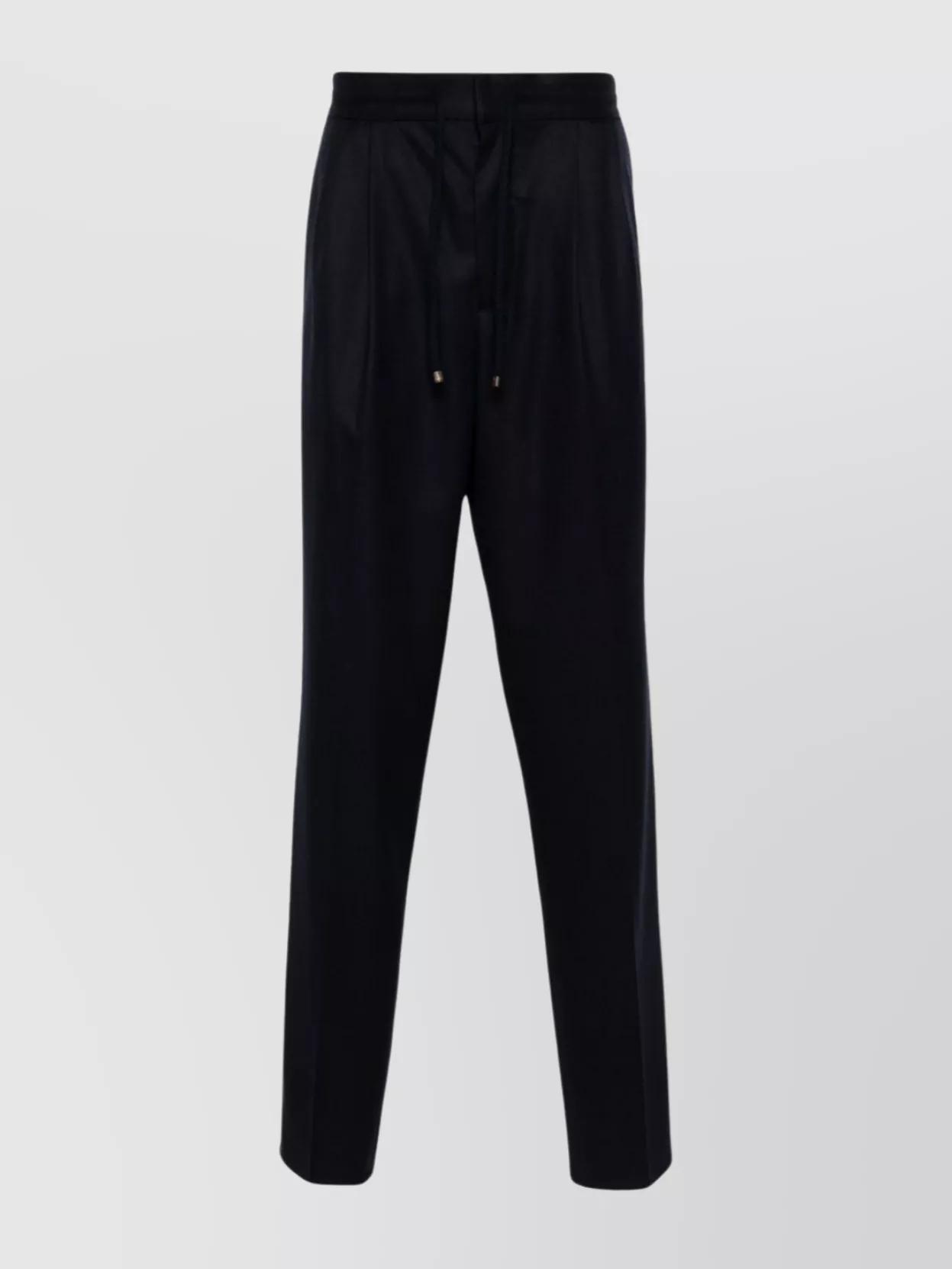 BRUNELLO CUCINELLI Trousers Wool Drawstring Waistband In Black Product Image