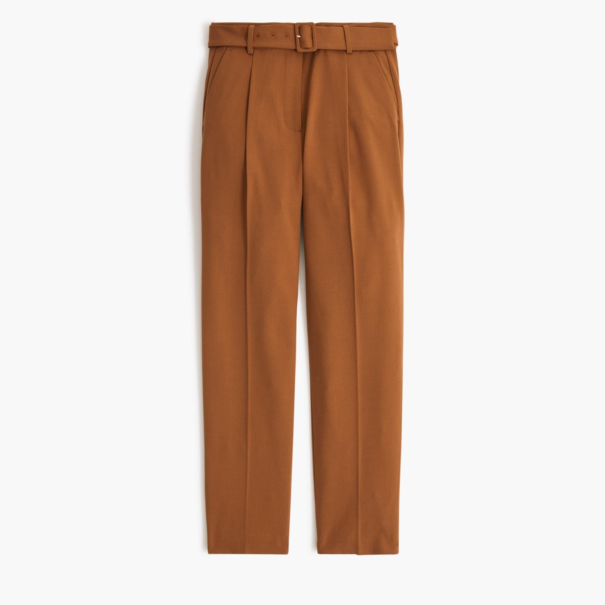 Belted straight-leg trouser pant Product Image