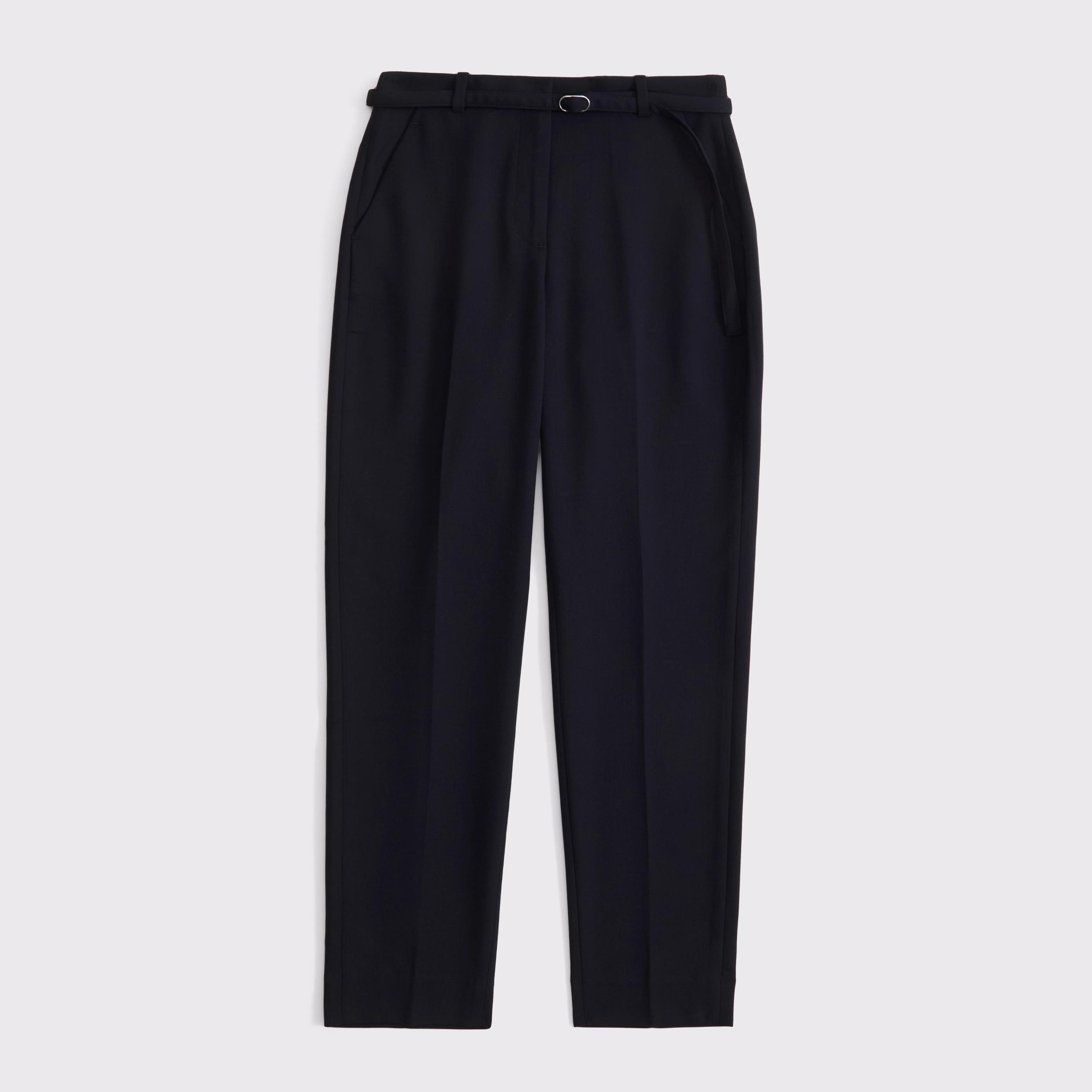 Curve Love High Rise Belted Ankle Straight Pant Product Image