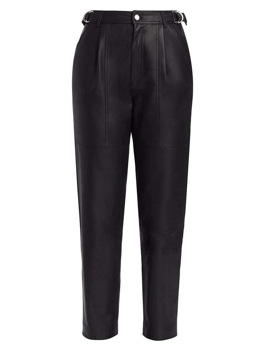 Womens Hazel Buckled Leather Pants Product Image