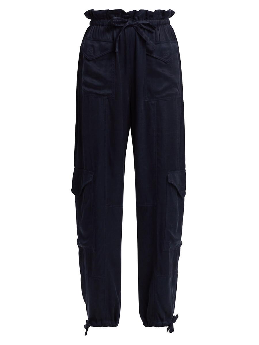 Womens Washed Twill Paperbag Pants Product Image