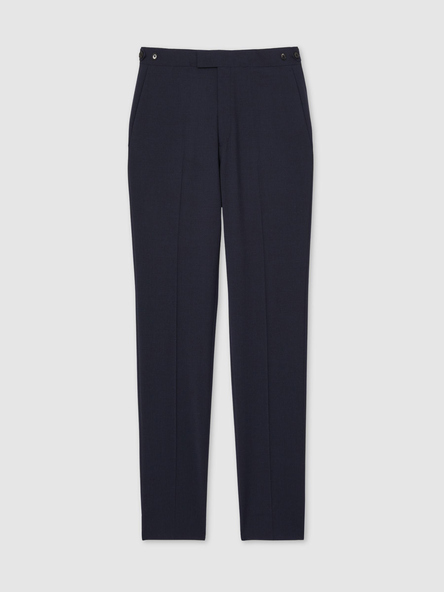 Regular-Fit Wool-Blend Suit Trousers in Blue Product Image