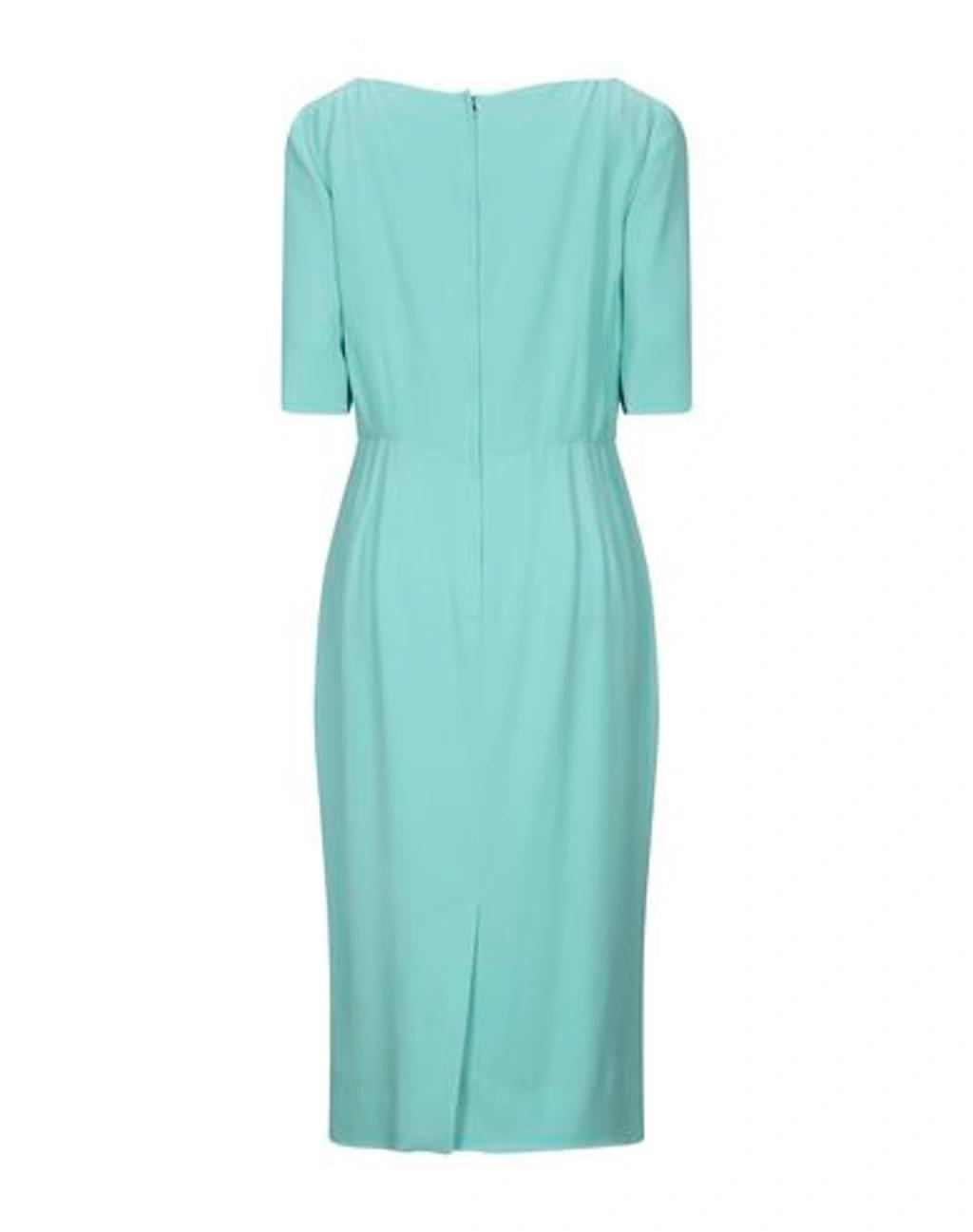 DOLCE & GABBANA Mint Green Sheath Square Neckline Midi Dress Product Image
