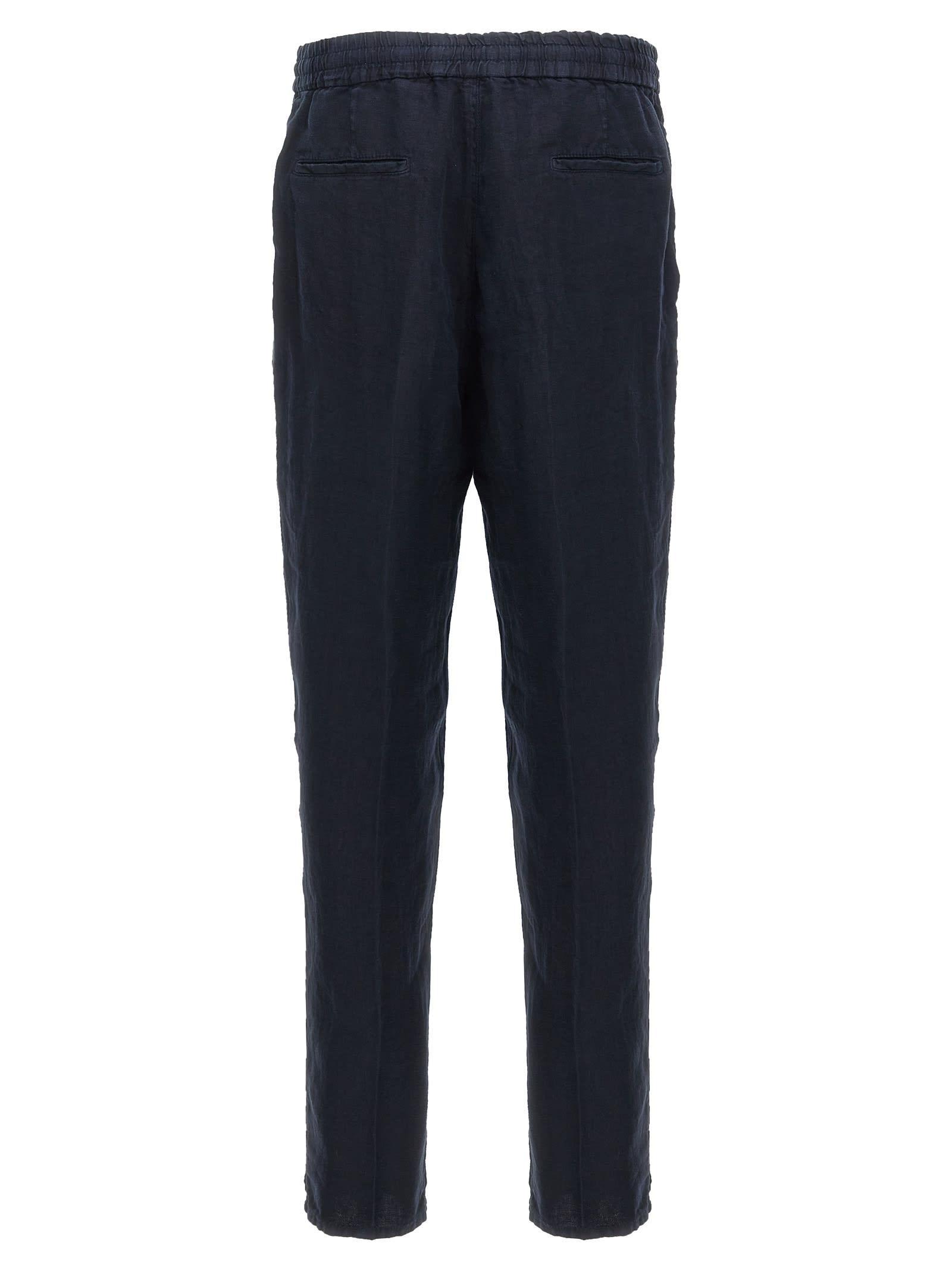 BRUNELLO CUCINELLI Linen Trousers In Blue Product Image