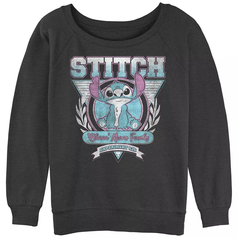 Disney's Lilo & Stitch Ohana Means Family Stitch Crest Juniors' Graphic Pullover, Girl's, Size: Large, Grey Heather Product Image