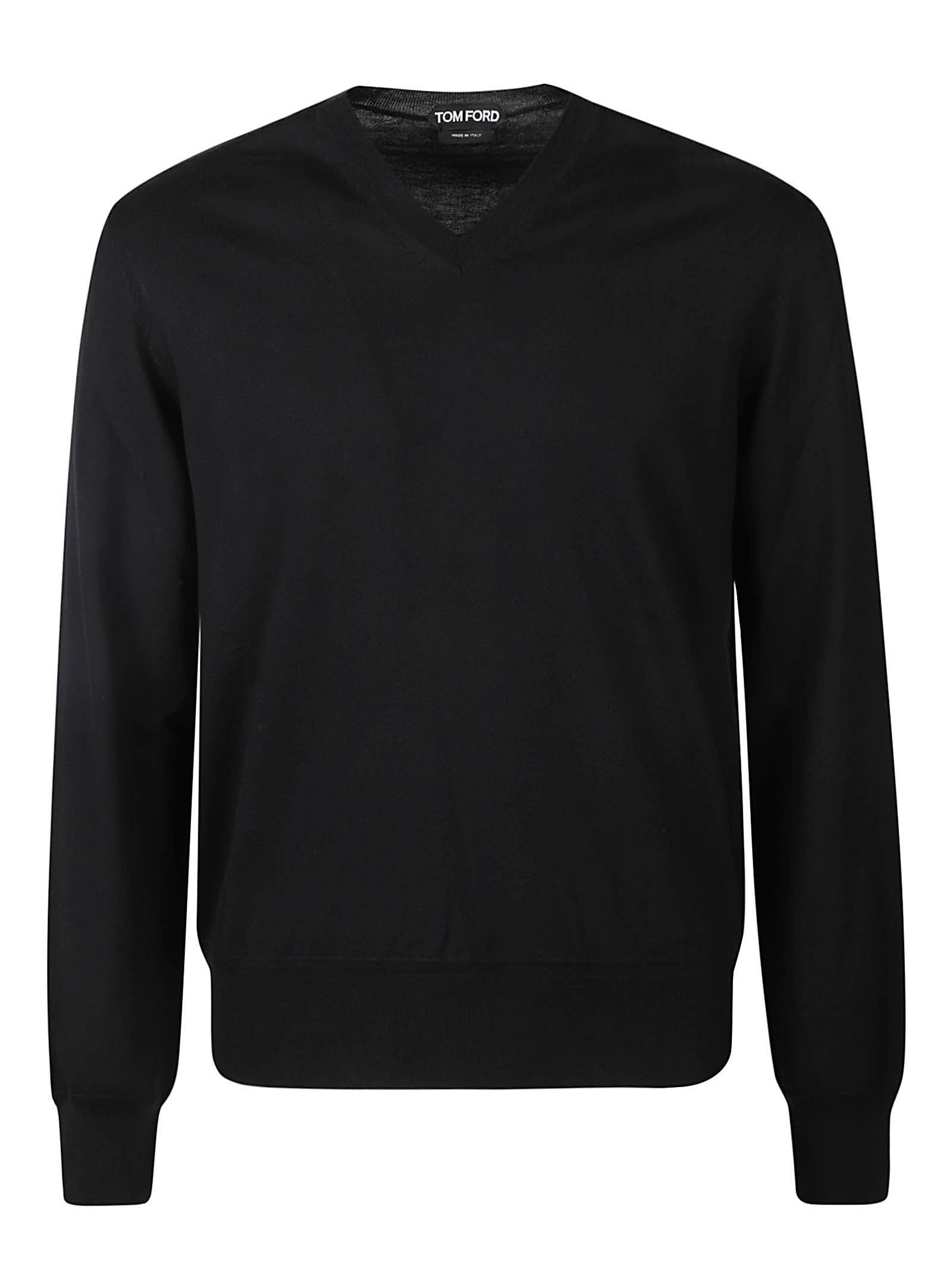TOM FORD Black V-neck Wool Sweater Product Image