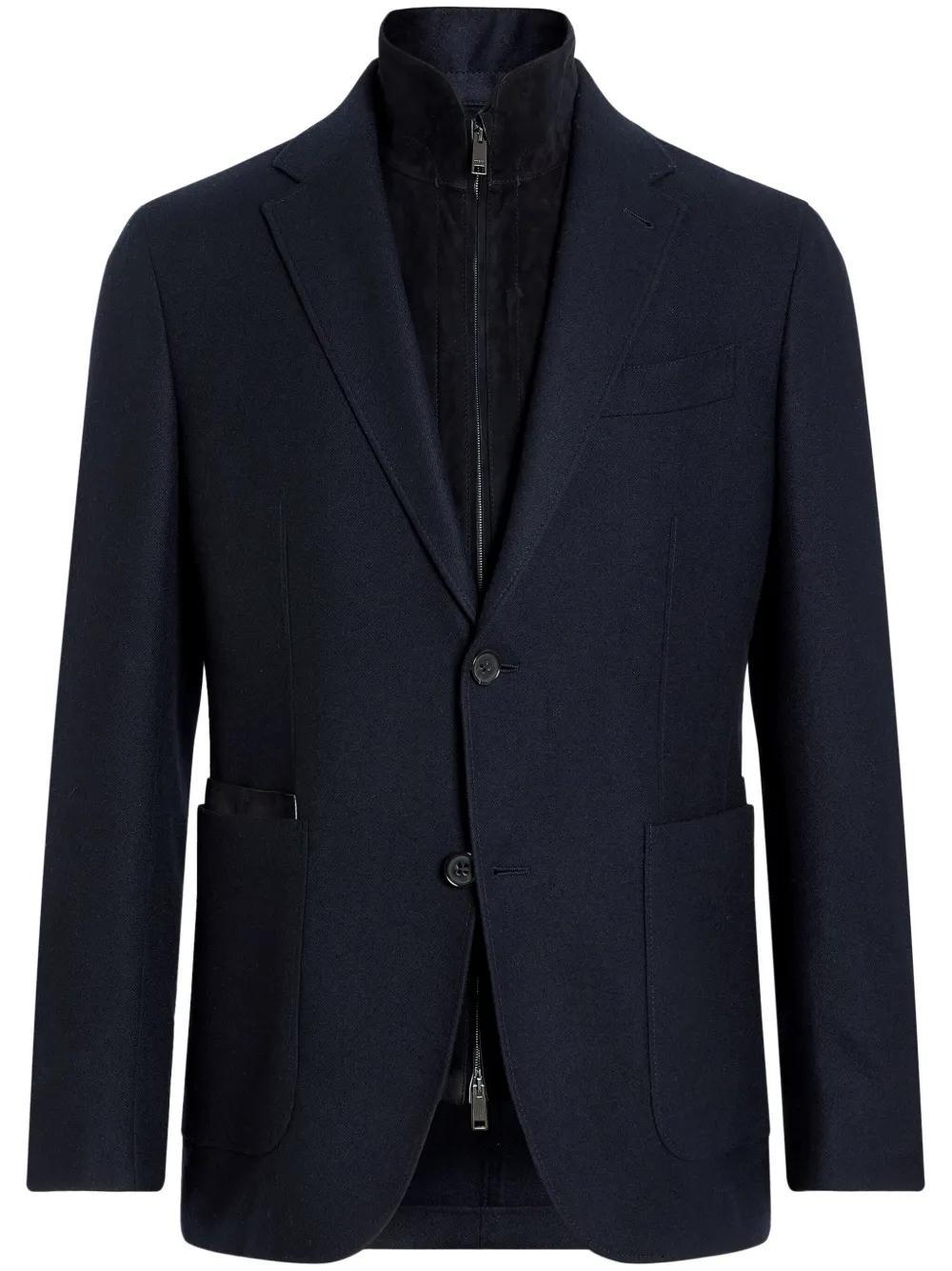 ZEGNA Navy Blue Trofeo Cashmere Jacket Product Image