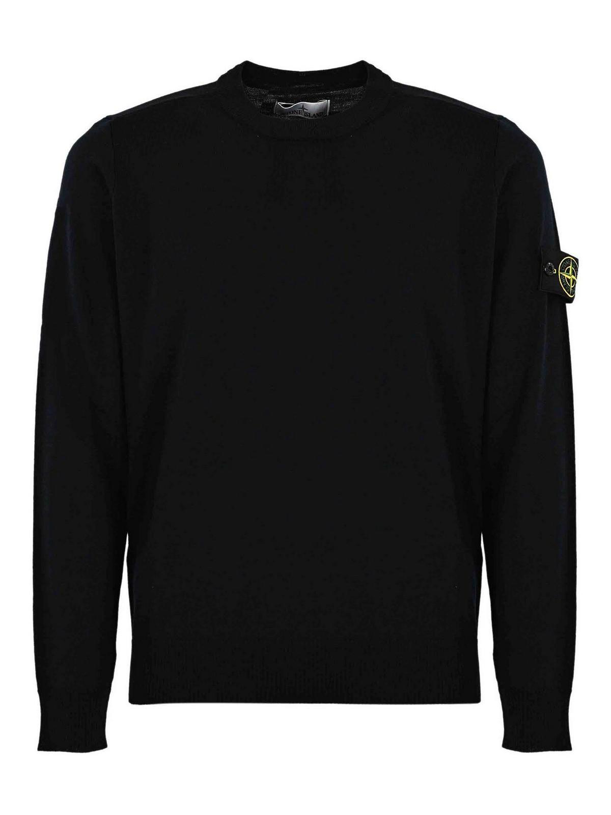 STONE ISLAND Wool Sweater In Blue Product Image