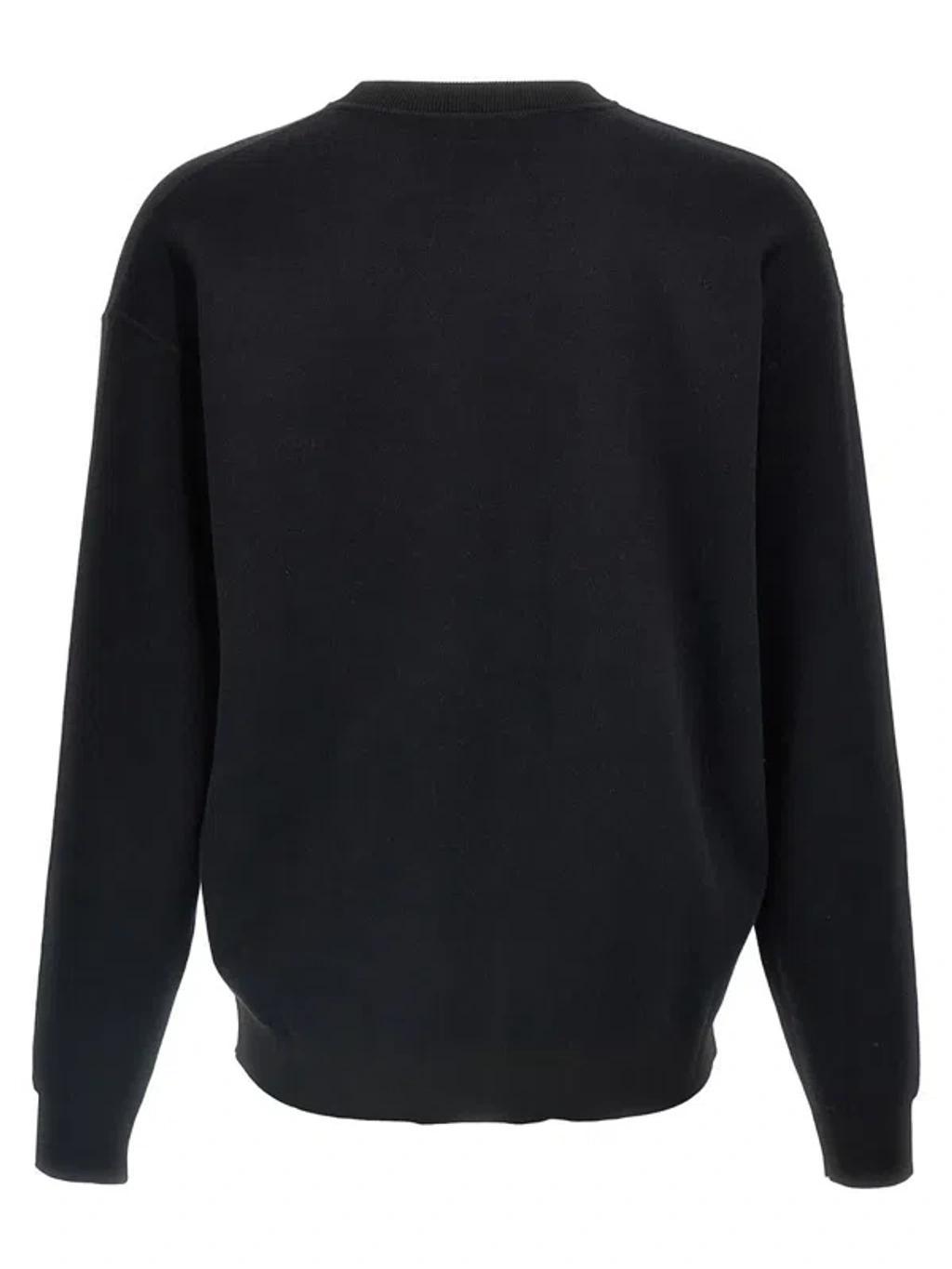 HUGO BOSS Boss  Long Sleeved Crewneck Jumper In Black Product Image