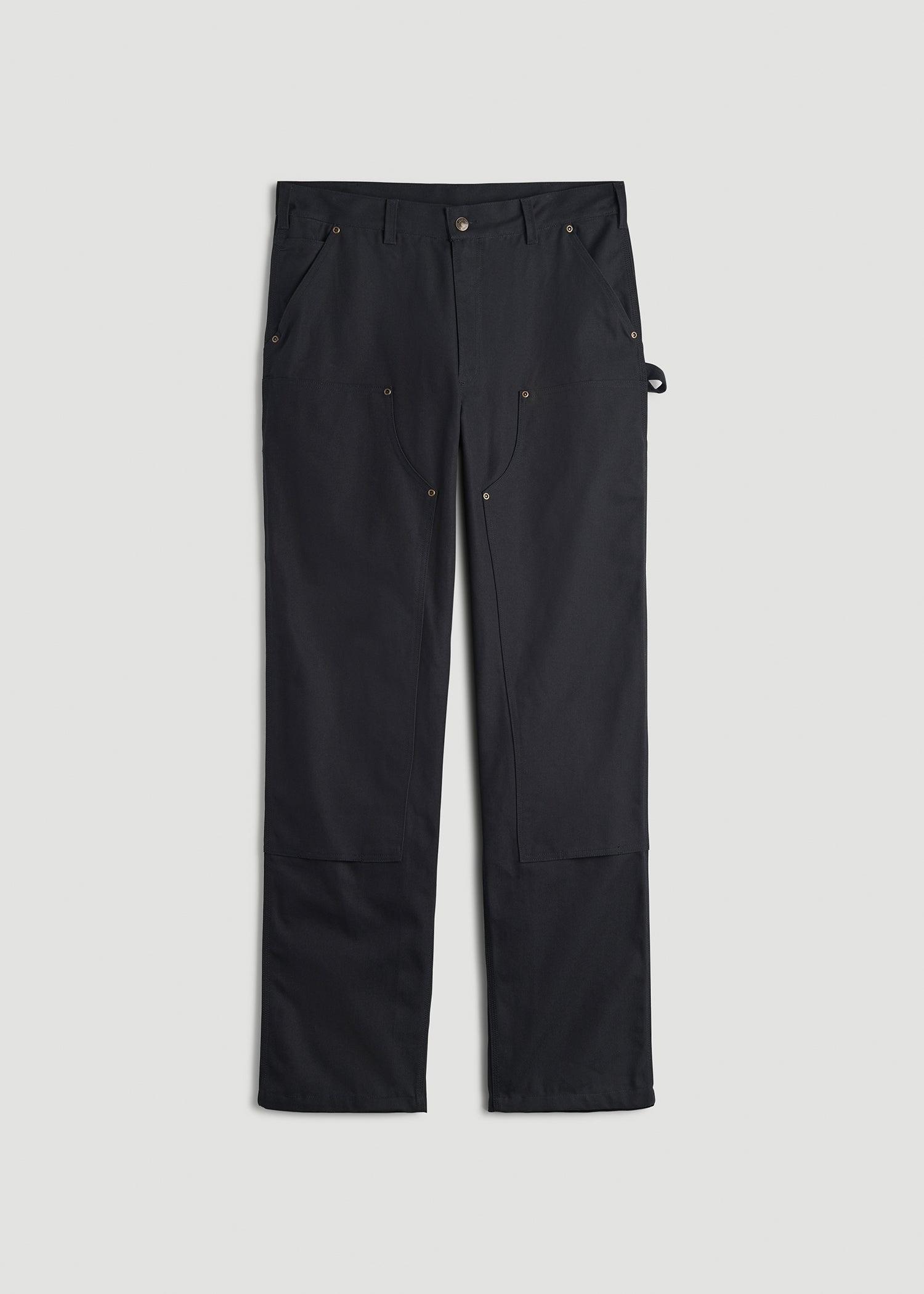 LJ&S Double Front Utility Work Pants for Tall Men in Black Male Product Image