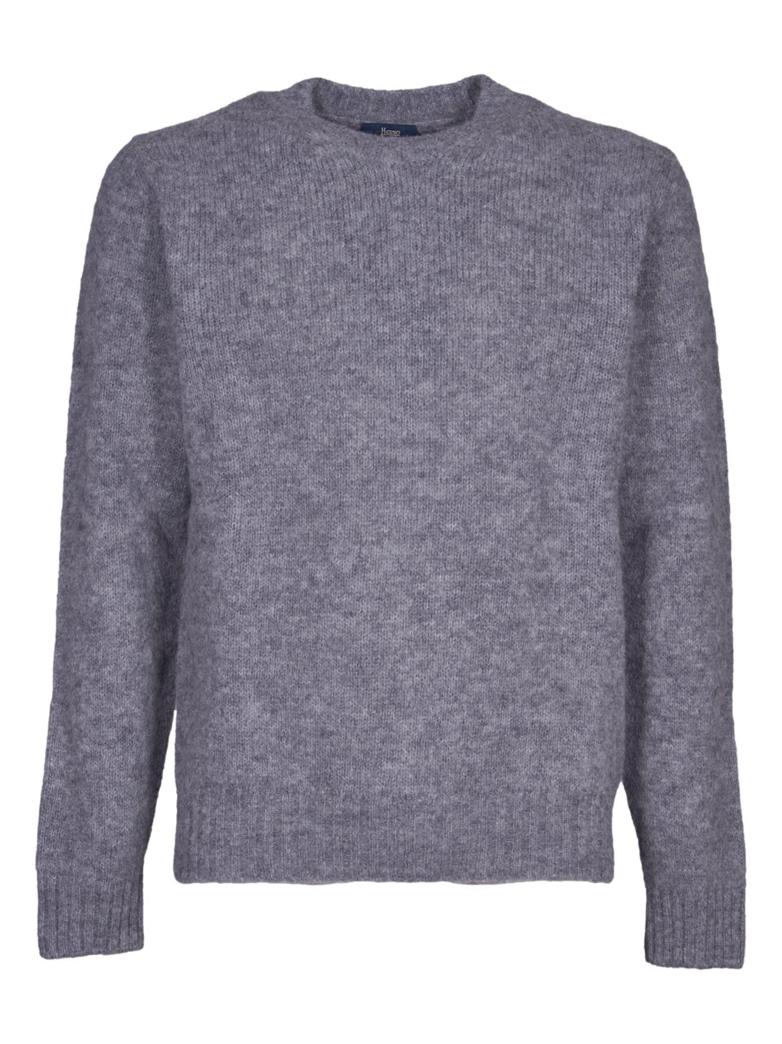 HERNO Crewneck Knitted Jumper In Grey Product Image