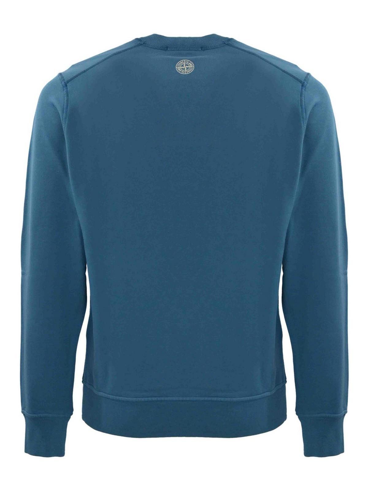 STONE ISLAND Crewneck Sweatshirt 66182 In Blue Product Image